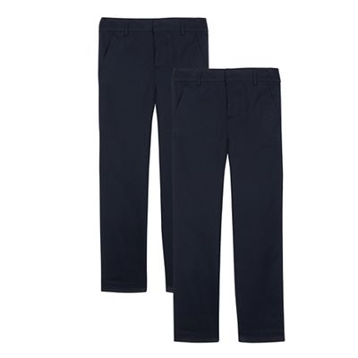 Pack of two boys' navy 'Shield+' trousers